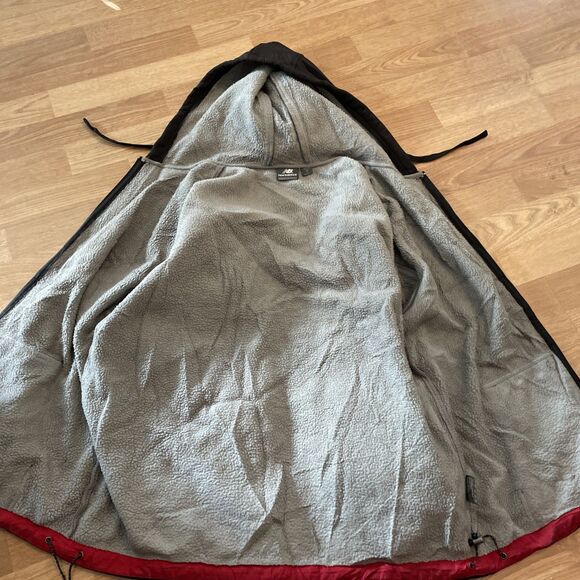 New Balance Softshell Sherpa Lined Hooded Jacket Black Full Zip Size Medium - Picture 12 of 13